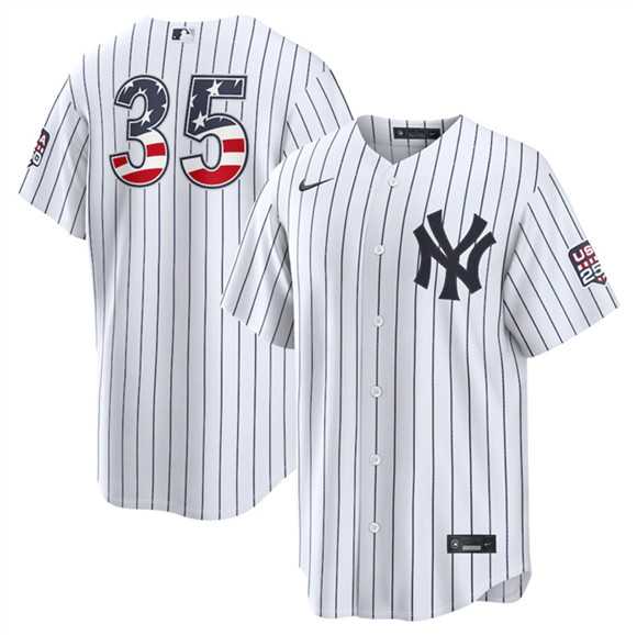 Mens New York Yankees #35 Cody Bellinger White 2026 USA 250 Fourth of July Home Stadium Stitched Baseball Jersey Dzhi