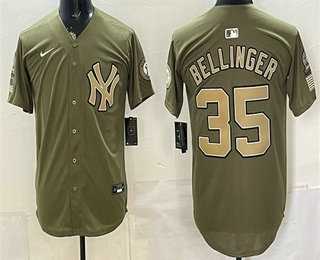 Mens New York Yankees #35 Cody Bellinger Olive 2026 Armed Forces Day Jersey Dzhi