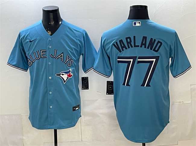 Mens Toronto Blue Jays #77 Louis Varland Blue Stitched Jersey