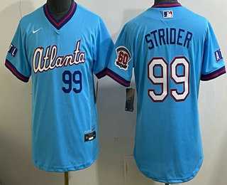 Youth Atlanta Braves #99 Spencer Strider Light Blue 2026 City Connect Stadium Jersey