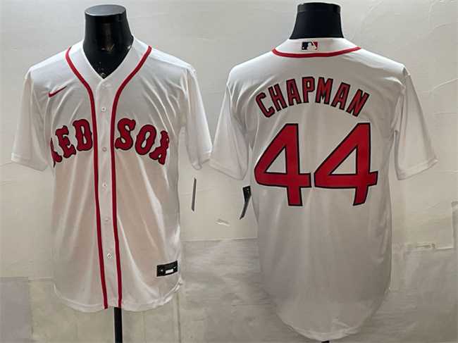 Mens Boston Red Sox #44 Aroldis Chapman White Cool Base Stitched Jersey
