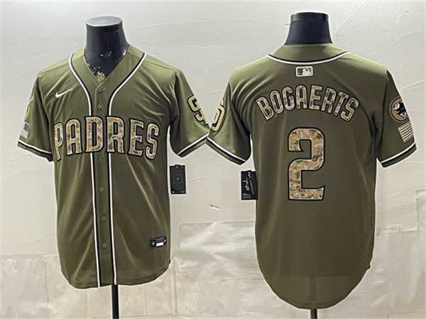 Mens San Diego Padres #2 Xander Bogaerts Olive 2026 Armed Forces Day Stitched Jersey Dzhi
