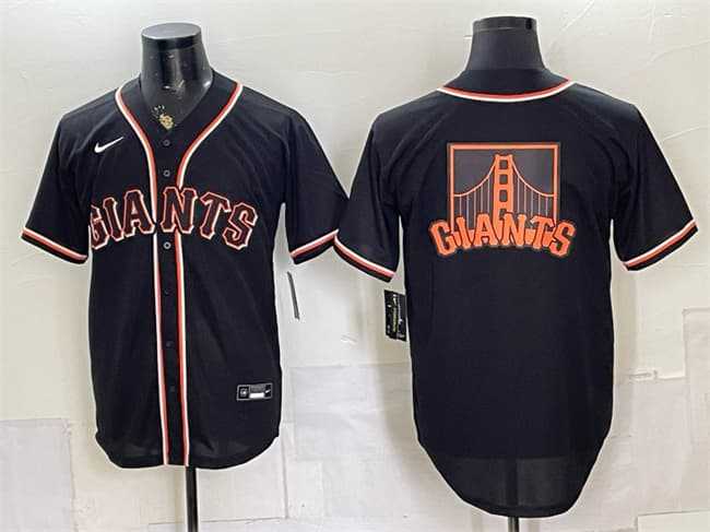 Mens San Francisco Giants Team Big Logo 2026 Fashion Replica Black Out Stitched Jersey Dzhi