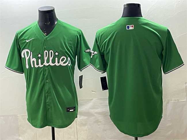 Mens Philadelphia Phillies Blank Green Limited Stitched Jersey