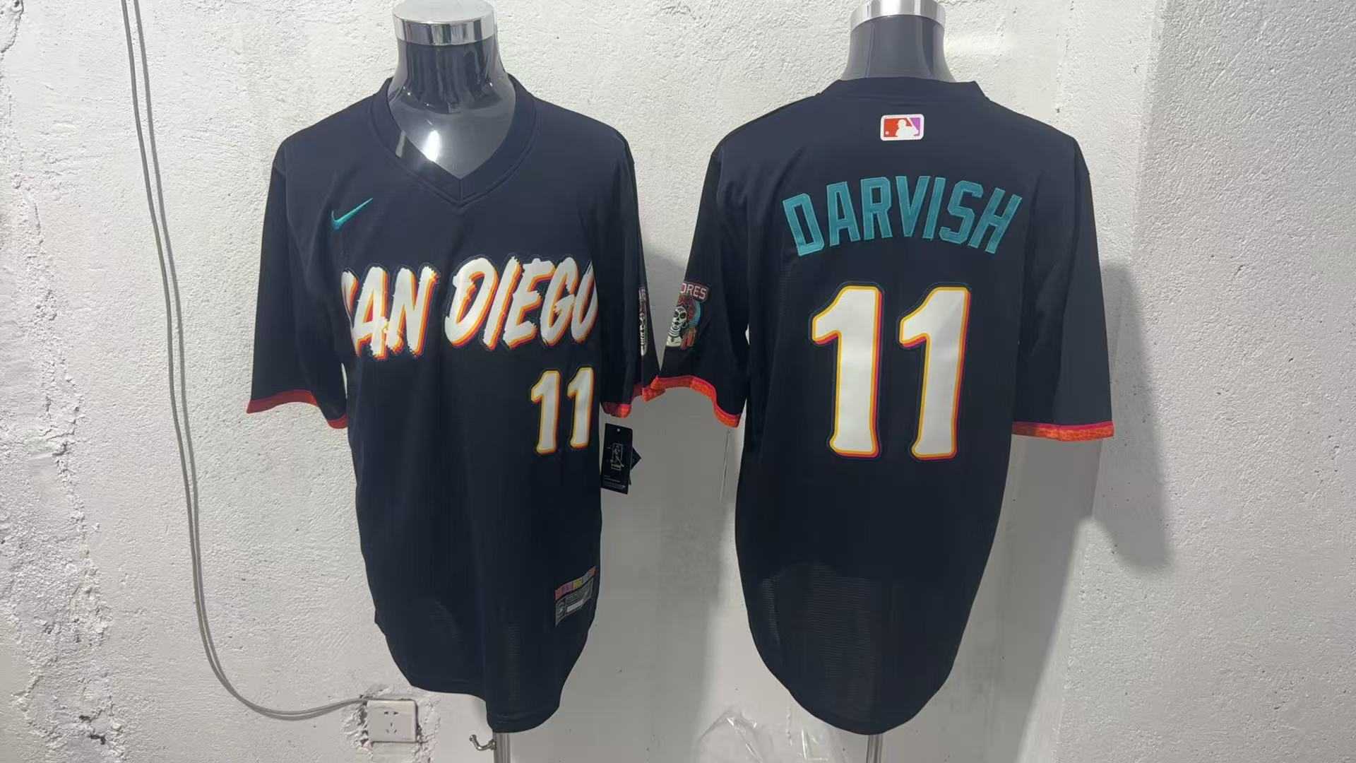 Mens San Diego Padres #11 Yu Darvish Black 2026 City Connect Stadium Jersey