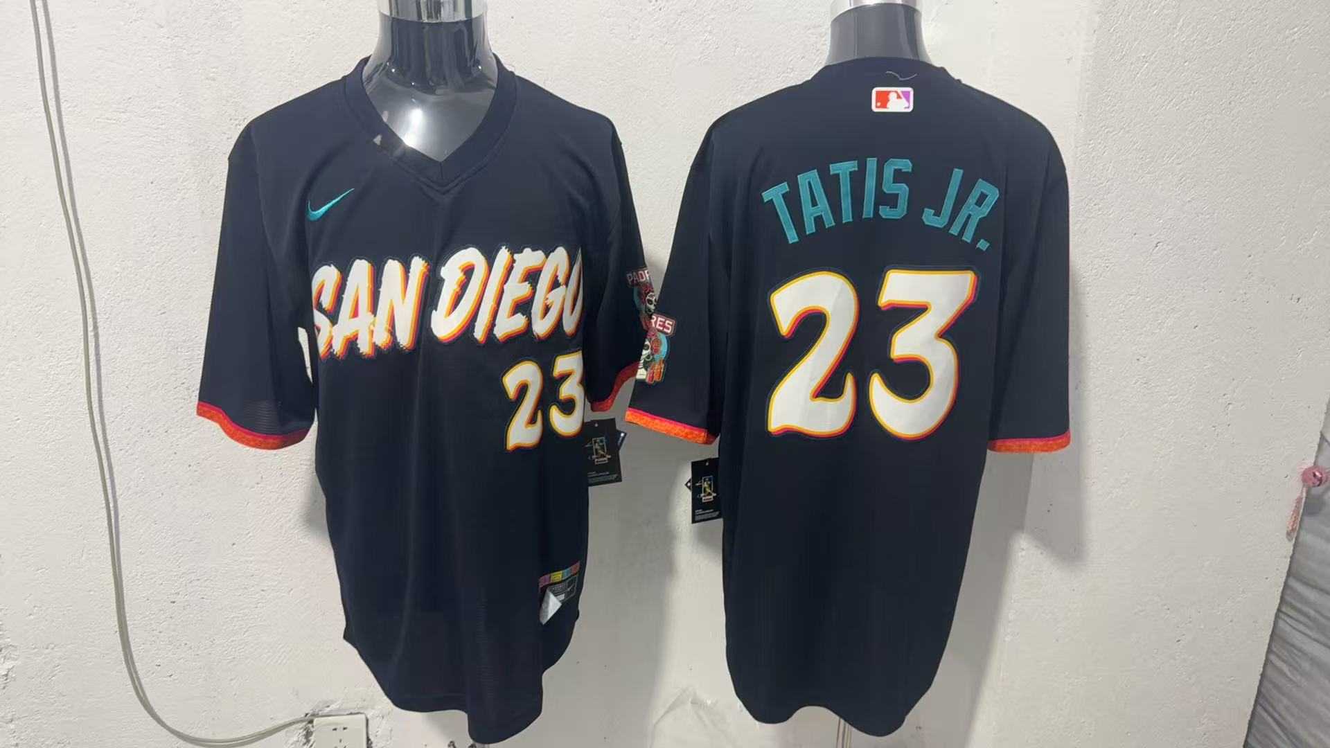 Mens San Diego Padres #23 Fernando Tatis Jr. Black 2026 City Connect Stadium Jersey