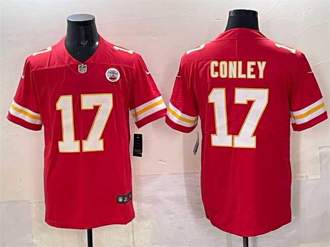 Mens Kansas City Chiefs #17 Chris Conley Red Vapor Untouchable Limited Stitched Jersey