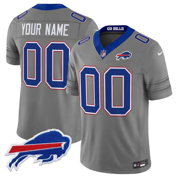 Mens Buffalo Bills Active Player Custom Gray F.U.S.E. 2026 Nickel City Vapor Stitched Jersey
