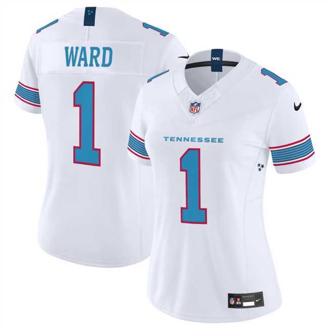 Womens Tennessee Titans #1 Cameron Ward White 2026 F.U.S.E. Vapor Limited Stitched Jersey Dzhi->->