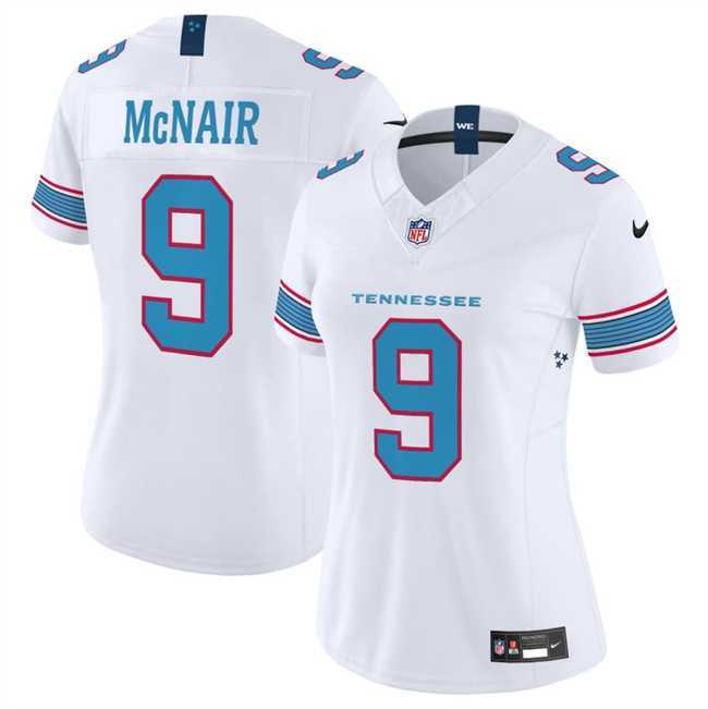 Womens Tennessee Titans #9 Steve McNair White 2026 F.U.S.E. Vapor Limited Stitched Jersey Dzhi->->