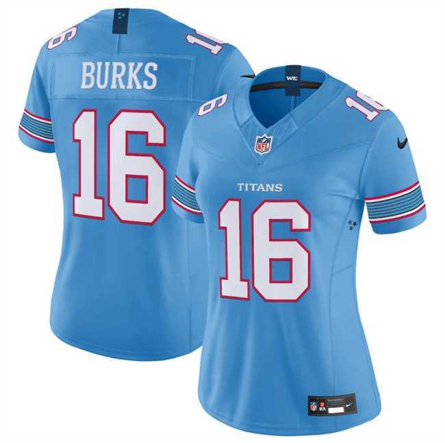 Womens Tennessee Titans #16 Treylon Burks Light Blue 2026 F.U.S.E. Vapor Limited Stitched Jersey Dzhi->->