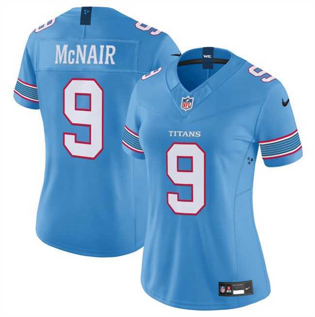 Womens Tennessee Titans #9 Steve McNair Light Blue 2026 F.U.S.E. Vapor Limited Stitched Jersey Dzhi->->
