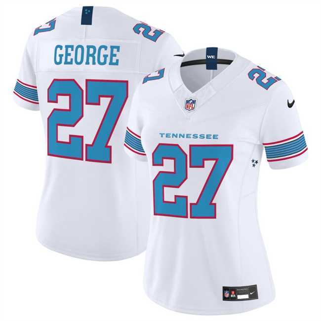 Womens Tennessee Titans #27 Eddie George White 2026 F.U.S.E. Vapor Limited Stitched Jersey Dzhi->->