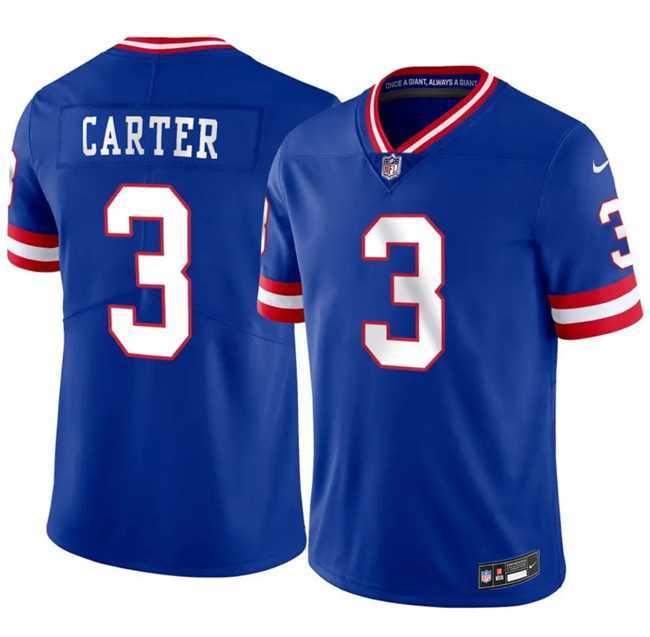 Men & Women & Youth New York Giants #3 Abdul Carter Blue 2026 Classic Vapor Untouchable Limited Stitched Jersey->->