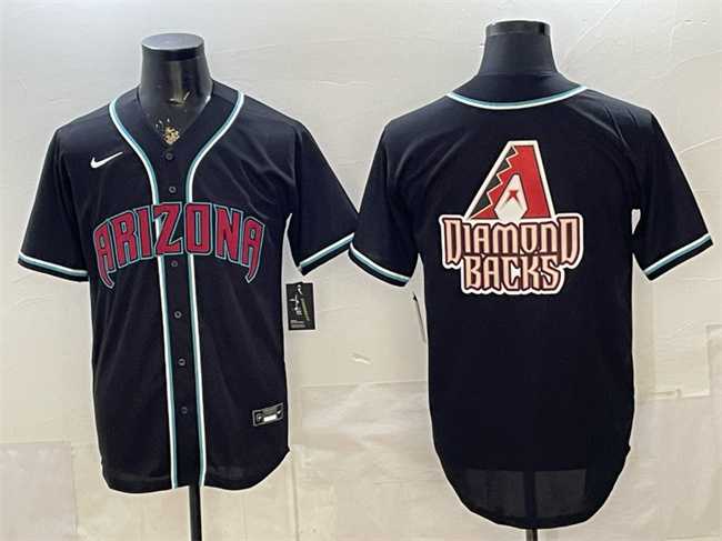 Mens Arizona Diamondbacks Team Big Logo 2026 Fashion Replica Black Out Stitched Jersey Dzhi