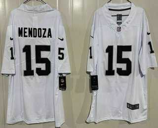 Mens Las Vegas Raiders #15 Fernando Mendoza Limited White Vapor Jersey->->