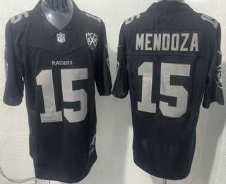 Mens Las Vegas Raiders #15 Fernando Mendoza Limited Black Fashion FUSE Vapor Jersey->->