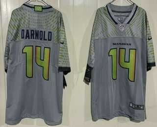 Mens Seattle Seahawks #14 Sam Darnold Limited Gray Rivalries Vapor Jersey->->