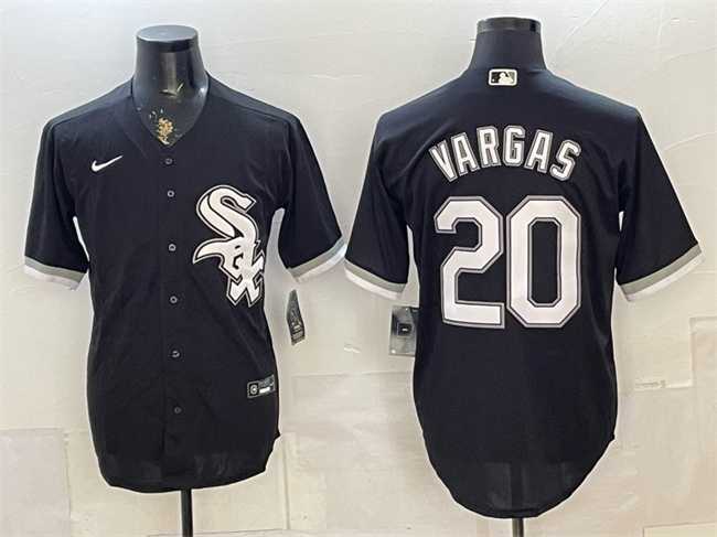 Mens Chicago White Sox #20 Miguel Vargas Black Stitched Jersey