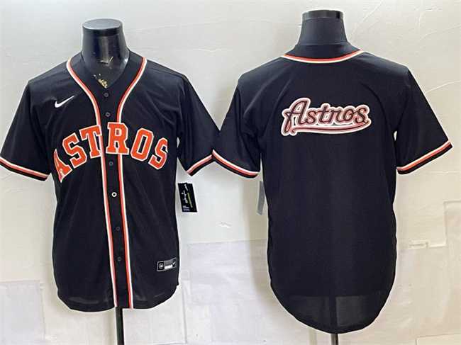 Mens Houston Astros Team Big Logo 2026 Fashion Replica Black Out Stitched Jersey Dzhi->houston astros->MLB Jersey