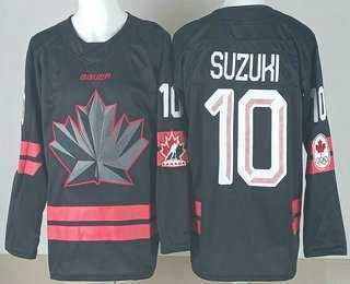 Mens Canada #10 Nick Suzuki Black 2026 Olympics Stitched Jersey->->
