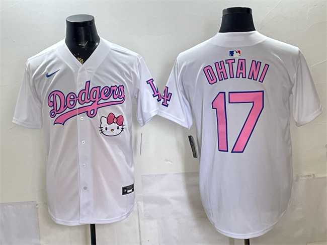 Mens Los Angeles Dodgers #17 Shohei Ohtani White 2025 Hello Kitty Vapor Limited Stitched Jersey Dzhi