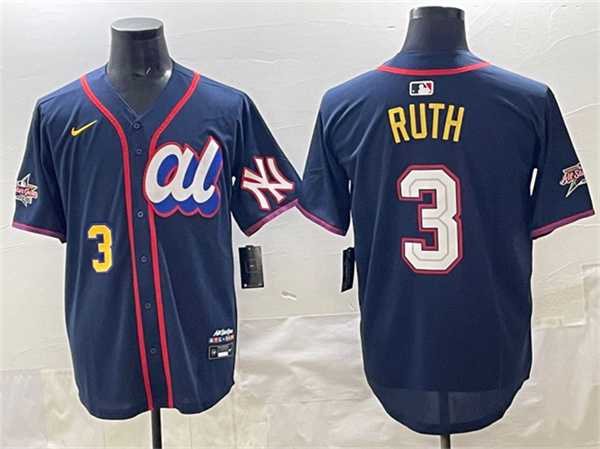 Mens American League #3 Babe Ruth Navy 2025 All-Star Edition Limited Stitched Jersey