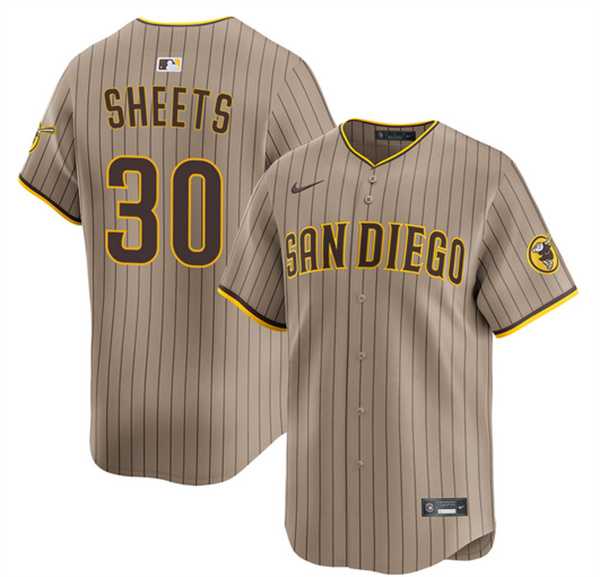 Mens San Diego Padres #30 Gavin Sheets Tan 2026 Alternate Limited Stitched Jersey Dzhi
