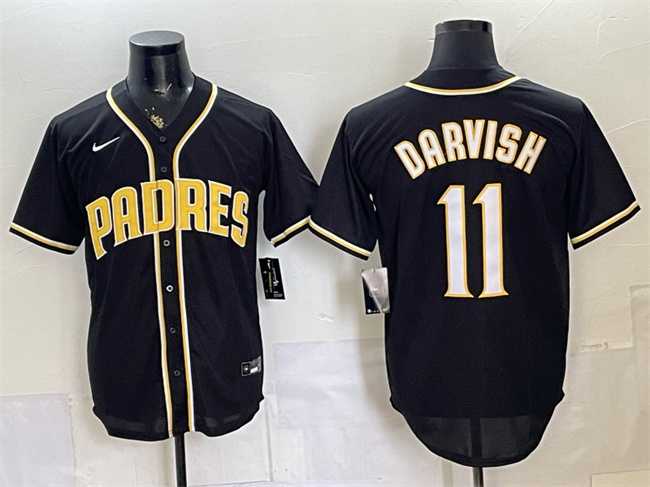 Mens San Diego Padres #11 Yu Darvish 2026 Fashion Replica Black Out Stitched Jersey
