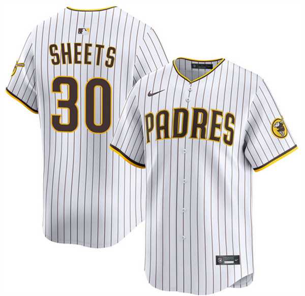 Mens San Diego Padres #30 Gavin Sheets White 2026 Home Limited Stitched Jersey Dzhi