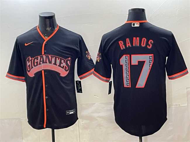 Mens San Francisco Giants #17 Heliot Ramos Black 2026 Alternate Stadium Stitched Jersey Dzhi