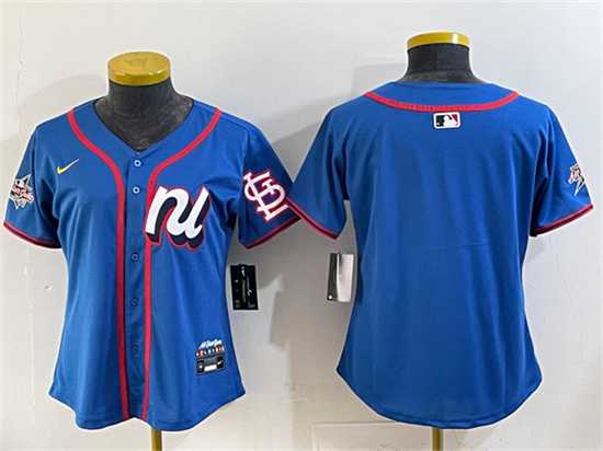 Womens National League St. Louis Cardinals Blank Blue 2025 All-Star Edition Limited Stitched Jersey(Run Small)