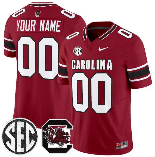 Mens South Carolina Fighting Gamecocks Custom Garnet 2026 F.U.S.E. Stitched Nike Jersey
