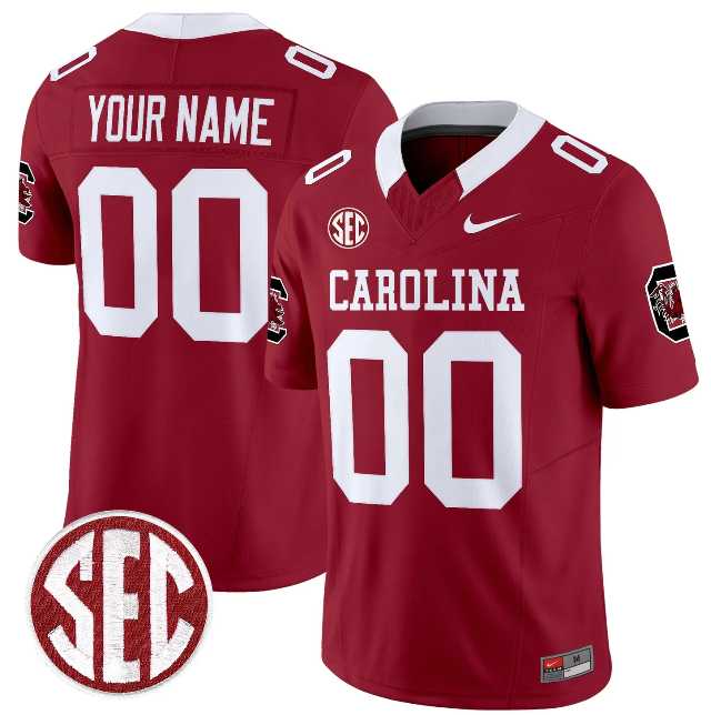 Mens South Carolina Fighting Gamecocks Custom Garnet F.U.S.E. Stitched Jersey