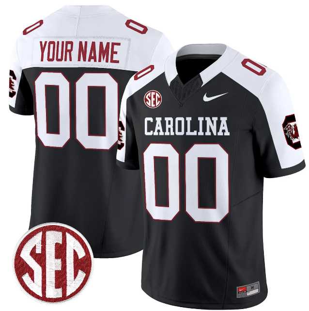 Mens South Carolina Fighting Gamecocks Custom Black White 2026 F.U.S.E. Stitched Nike Jersey