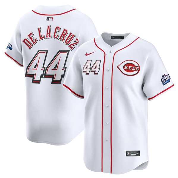 Mens Cincinnati Reds #44 Elly De La Cruz White 2025 Speedway Classic Home Limited Stitched Jersey Dzhi