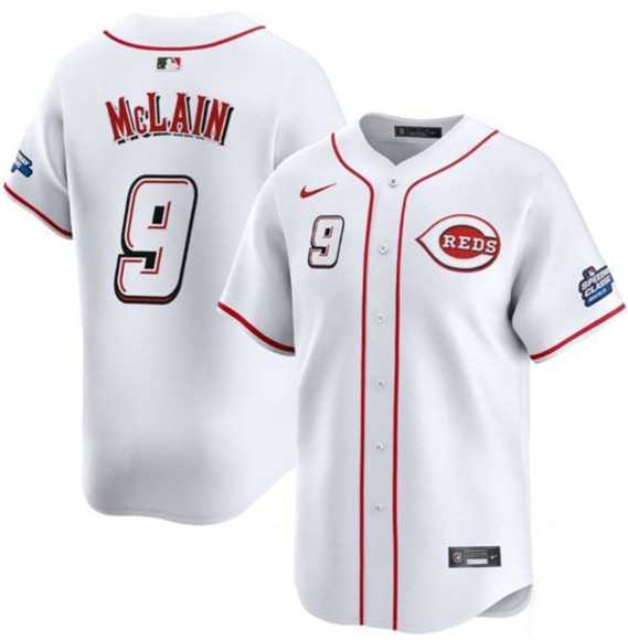Mens Cincinnati Reds #9 Matt McLain White 2025 Speedway Classic Home Limited Stitched Jersey Dzhi