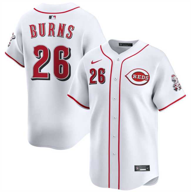 Mens Cincinnati Reds #26 Chase Burns White Home Limited Stitched Jersey Dzhi