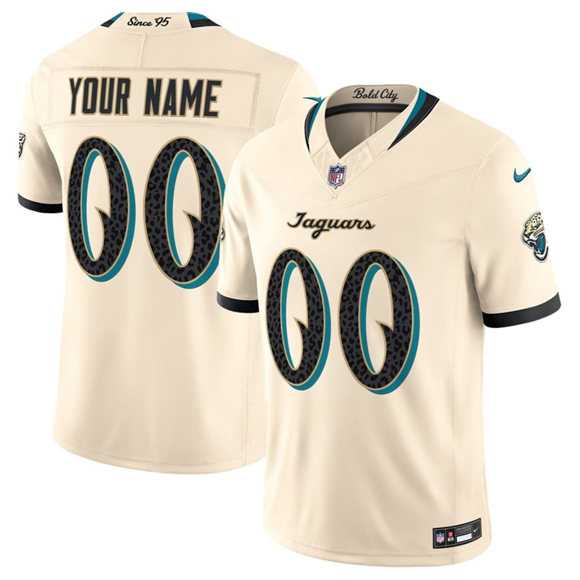 Mens Jacksonville Jaguars Active Player Custom Cream 2026 F.U.S.E. Rivalries Vapor Untouchable Limited Football Stitched Jersey