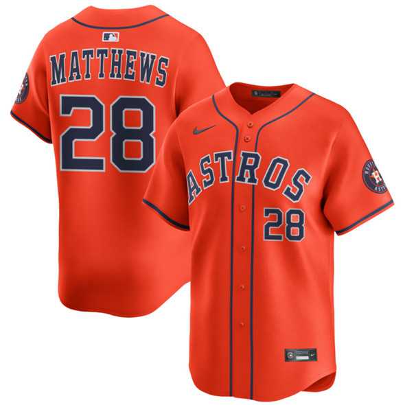 Mens Houston Astros #28 Brice Matthews Orange 2025 Alternate Limited Stitched Jersey Dzhi