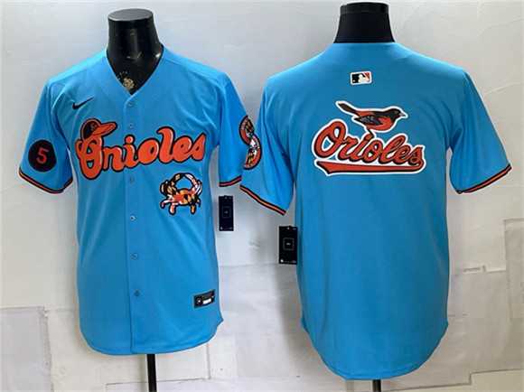 Mens Baltimore Orioles Team Big Logo Blue With Patch Vapor Premier Limited Stitched Jersey Dzhi