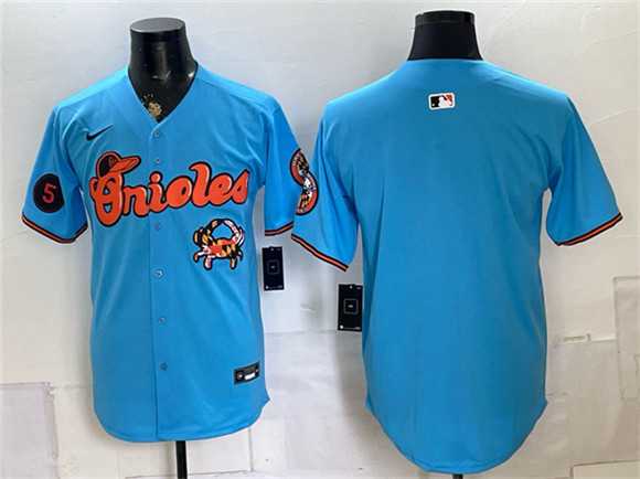 Mens Baltimore Orioles Blank Blue With Patch Vapor Premier Limited Stitched Jersey Dzhi