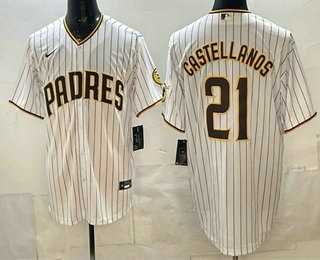 Mens San Diego Padres #21 Nick Castellanos White Cool Base Jersey->san diego padres->MLB Jersey