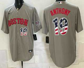 Mens Boston Red Sox #19 Roman Anthony Grey 2026 USA 250 Fourth of July Home Stitched Jersey Dzhi