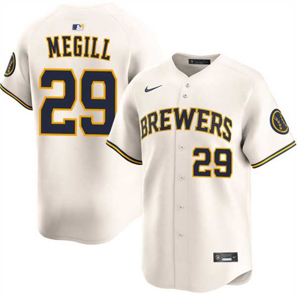 Mens Milwaukee Brewers #29 Trevor Megill Cream 2025 Limited Stitched Jersey Dzhi