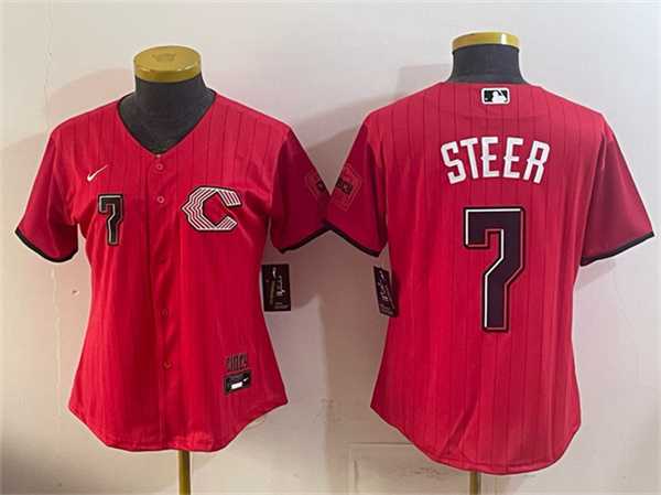 Youth Cincinnati Reds #7 Spencer Steer Red 2026 City Connect Stadium Stitched Jersey