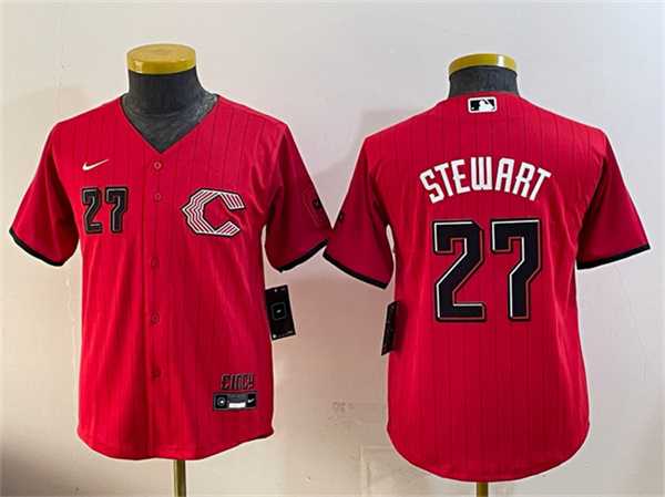 Youth Cincinnati Reds #27 Sal Stewart Red 2026 City Connect Stadium Stitched Jersey