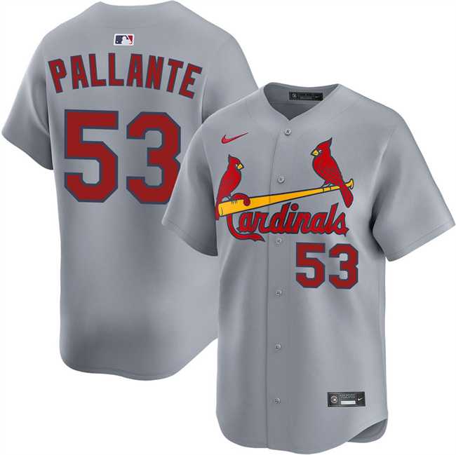 Mens St. Louis Cardinals #53 Andre Pallante Gray 2024 Away Limited Stitched Jersey Dzhi