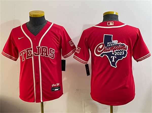 Youth Texas Rangers Team Big Logo Red 2026 City Connect Stadium Stitched Jersey Dzhi