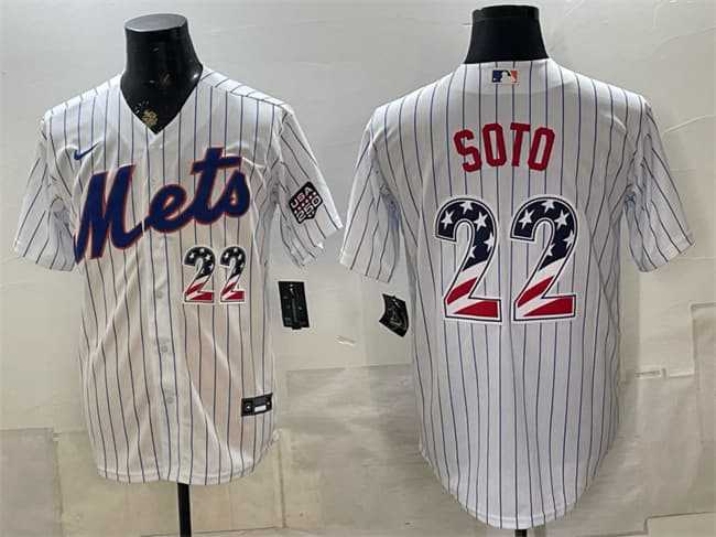 Mens New York Mets #22 Juan Soto White USA 250 Fourth of July Home Stitched Jersey Dzhi->new york mets->MLB Jersey